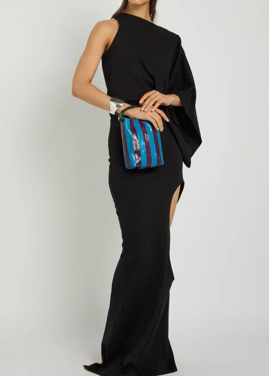 Asymmetric cut-out cotton maxi dress