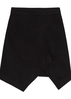 Asymmetric denim mini skirt