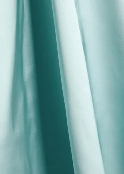 Asymmetric off-the-shoulder satin gown