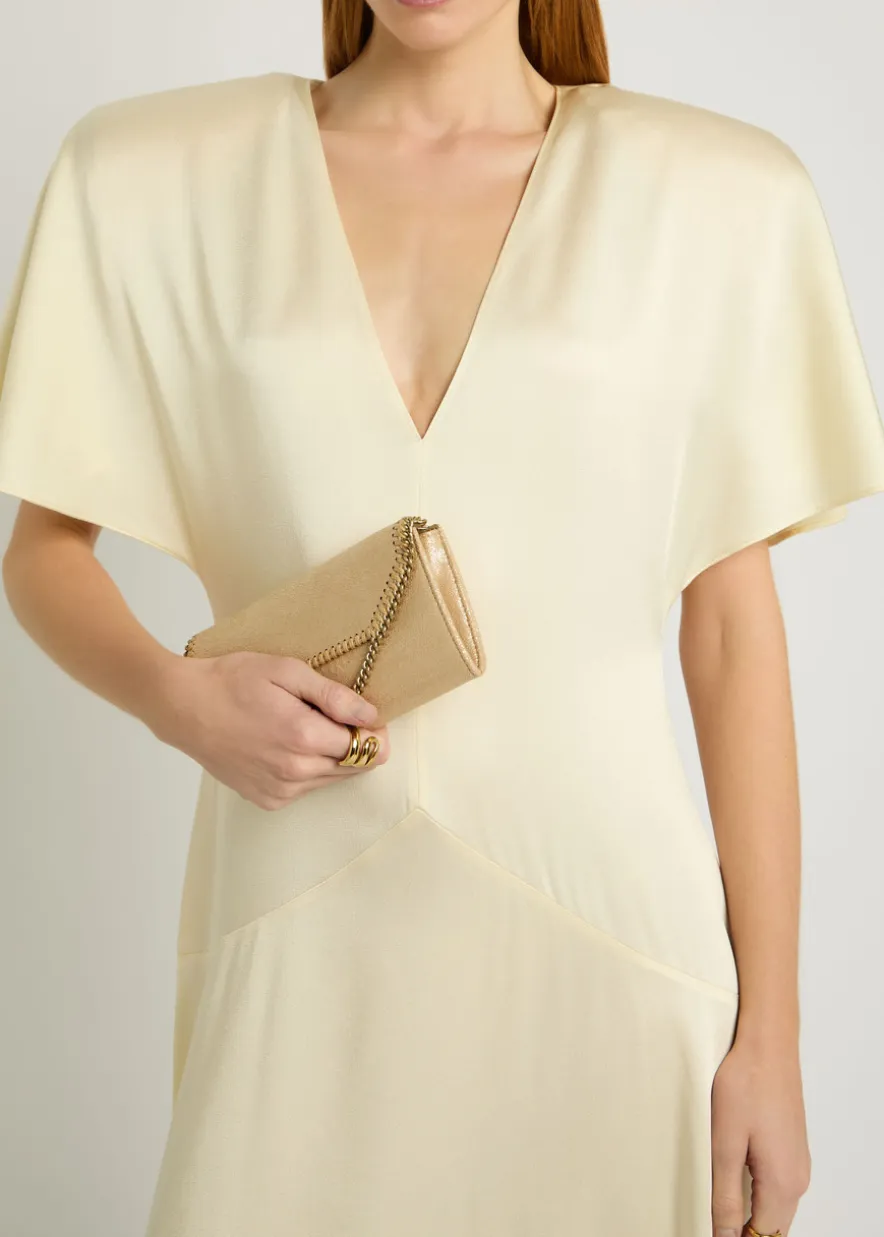 Asymmetric satin midi dress