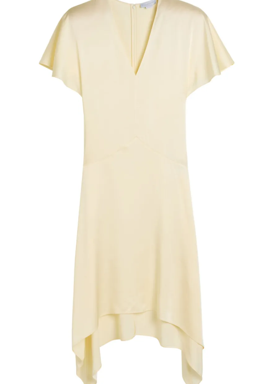 Asymmetric satin midi dress