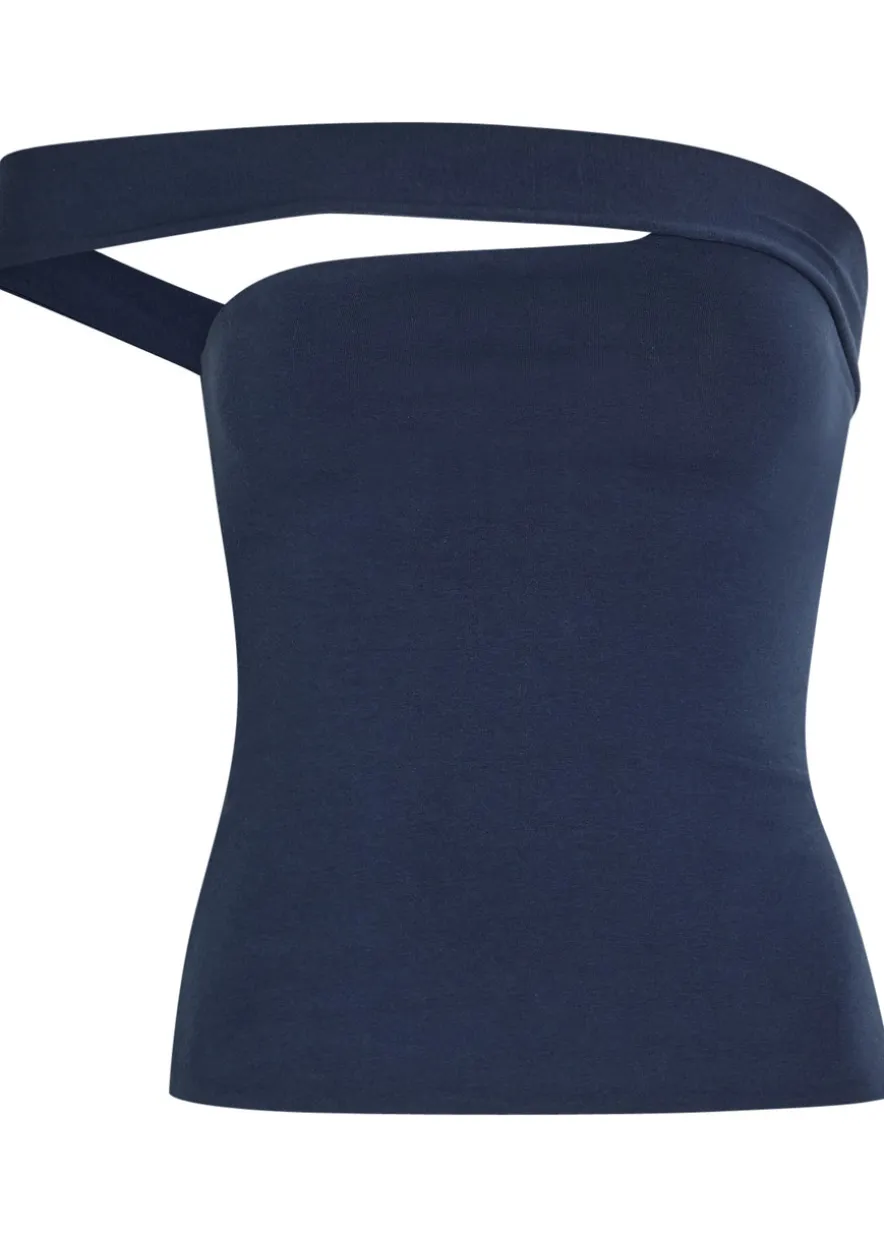 Asymmetric stretch-cotton top