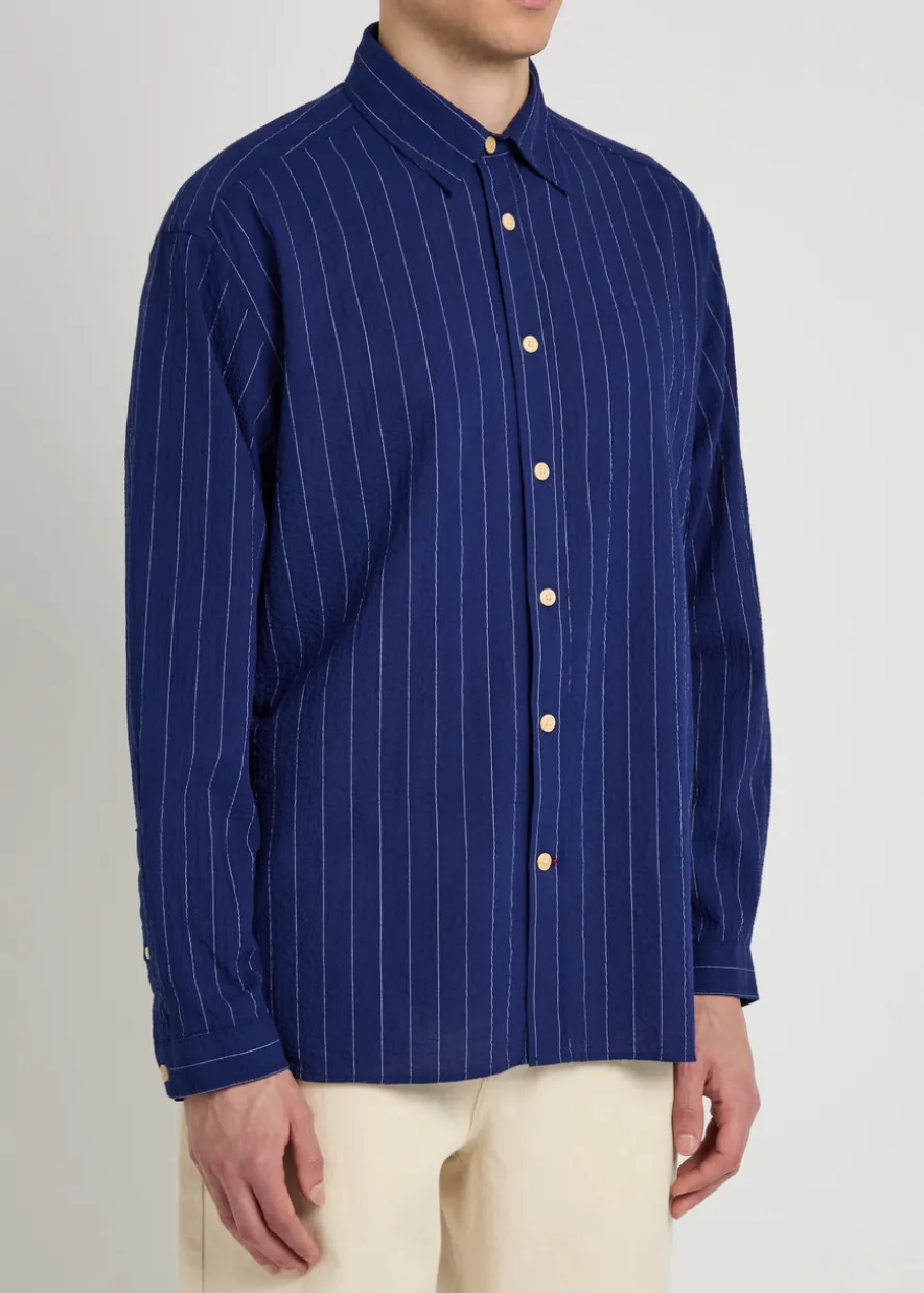 Atlanta striped stretch-cotton shirt