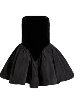 Atlas strapless velvet mini dress