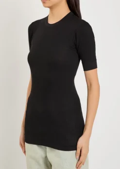 Aubriella ribbed stretch-cotton T-shirt