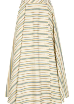 Audrey striped cotton midi wrap skirt