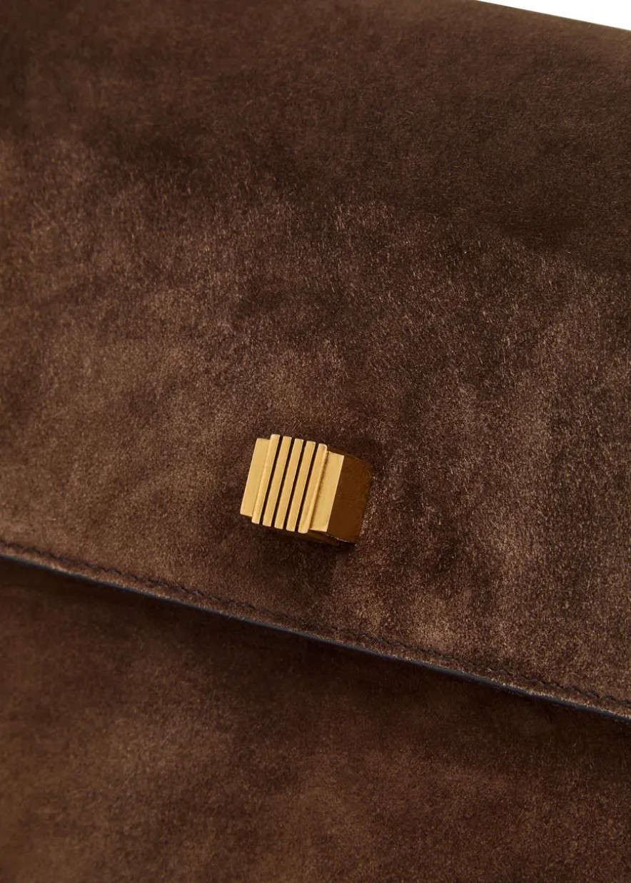 Audrey suede top handle bag