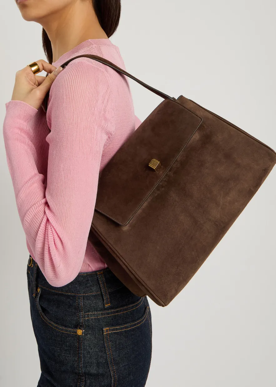 Audrey suede top handle bag