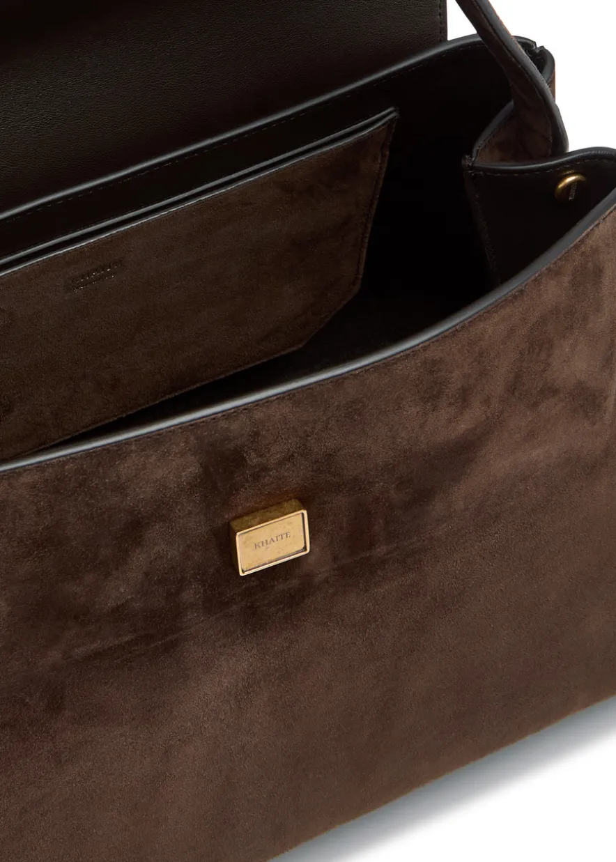 Audrey suede top handle bag
