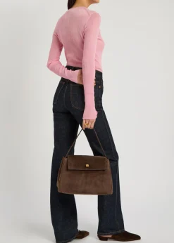 Audrey suede top handle bag