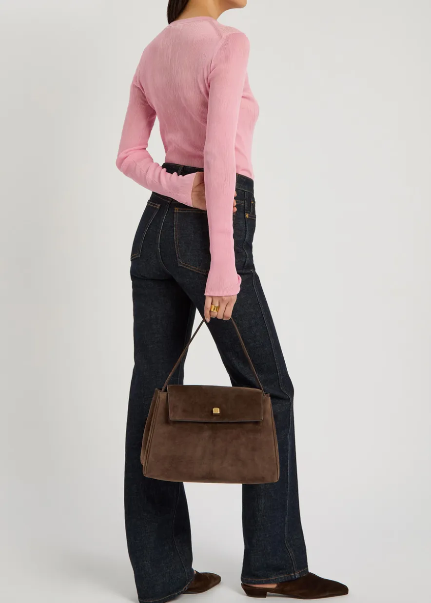 Audrey suede top handle bag