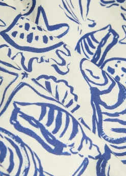 Audria printed belted linen-blend midi shirt dress