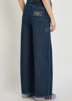 Augusta ruffled straight-leg jeans