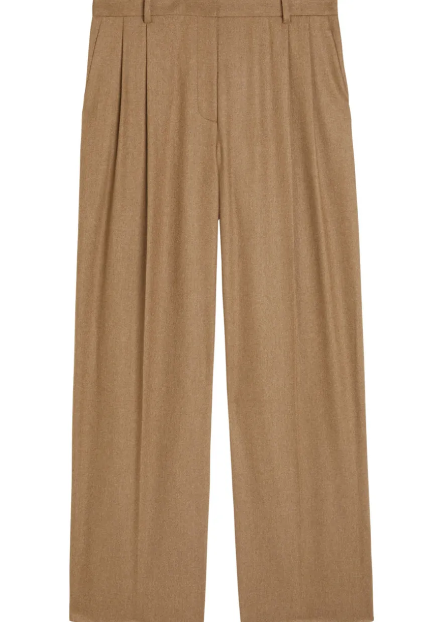 August pleated wool-blend trousers