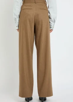 August pleated wool-blend trousers