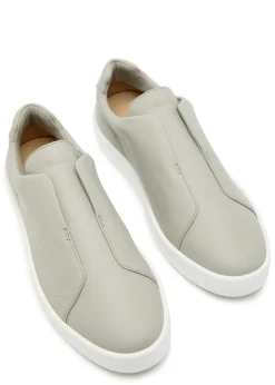 Aur3 grained leather sneakers