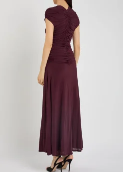Avita ruched stretch-jersey midi dress