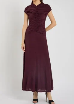Avita ruched stretch-jersey midi dress