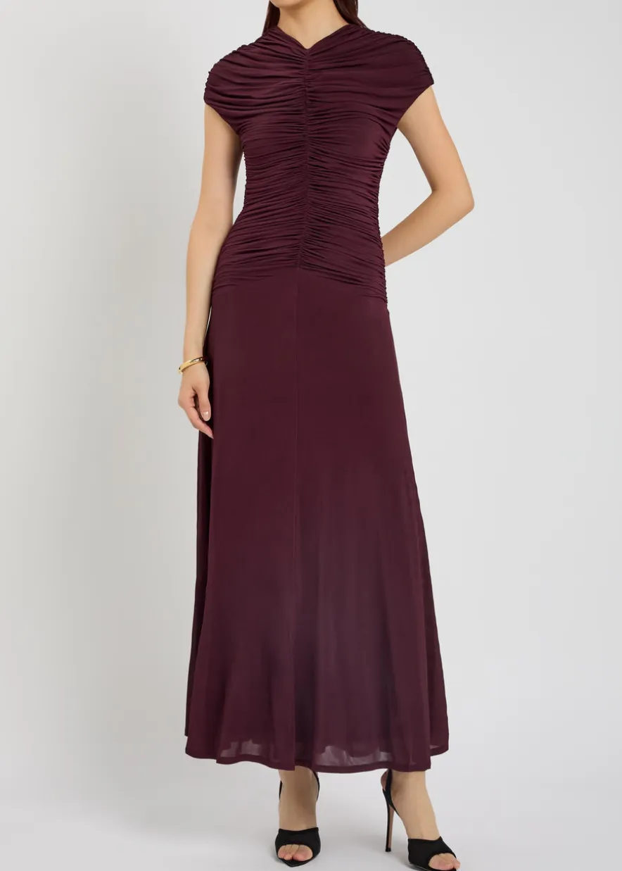 Avita ruched stretch-jersey midi dress