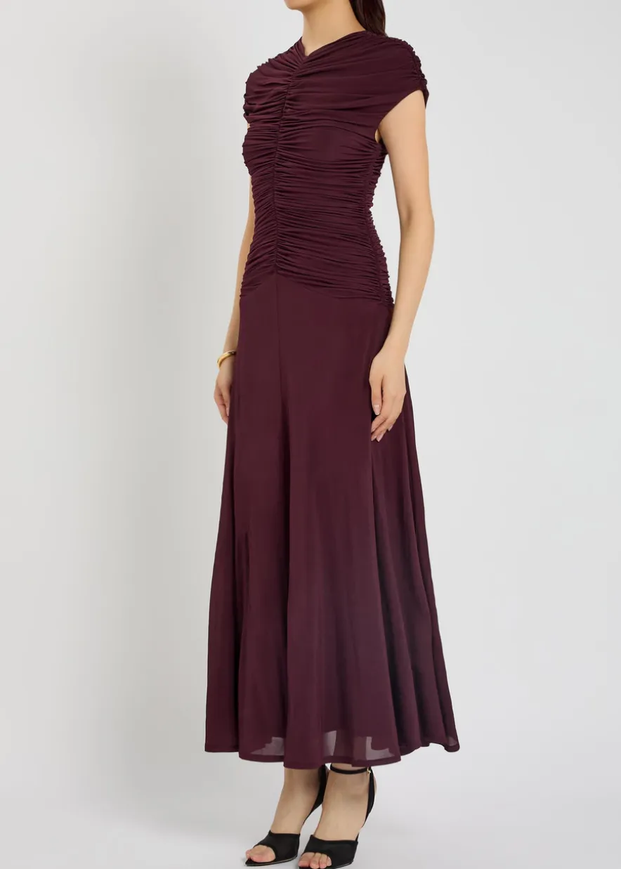 Avita ruched stretch-jersey midi dress