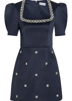 Ayla crystal-embellished satin-crepe mini dress