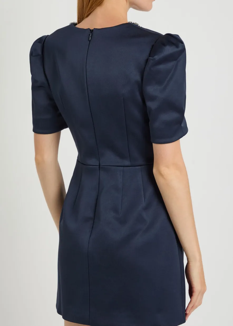 Ayla crystal-embellished satin-crepe mini dress