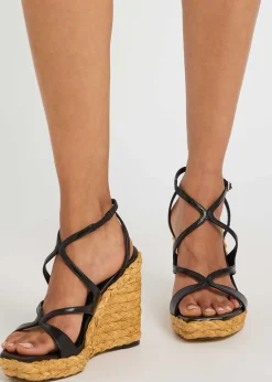 Ayla 110 leather espadrille wedge sandals