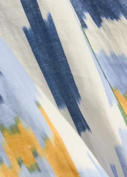 Azzurra printed cotton and linen-blend midi dress