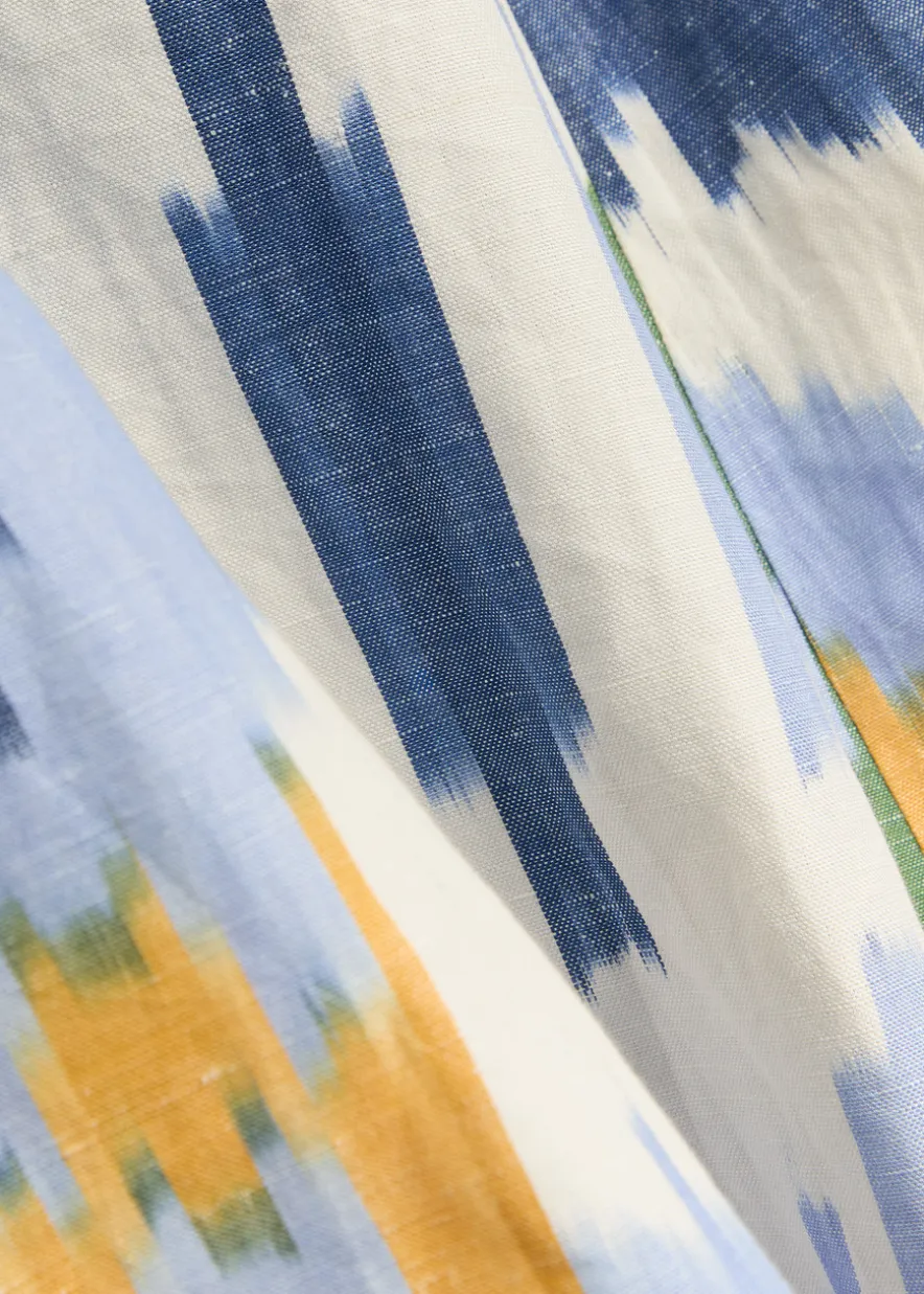 Azzurra printed cotton and linen-blend midi dress