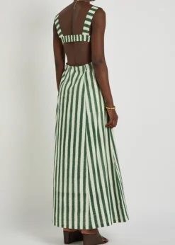Azzurra striped cotton midi dress