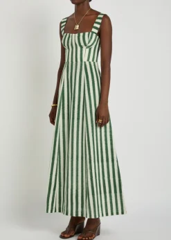 Azzurra striped cotton midi dress
