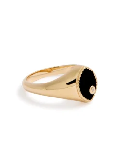 Baby Chevalière Marquise 9kt gold pinky ring