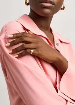 Baby Chevalière Marquise 9kt gold pinky ring