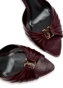 Babylone 60 pleated patent leather mules