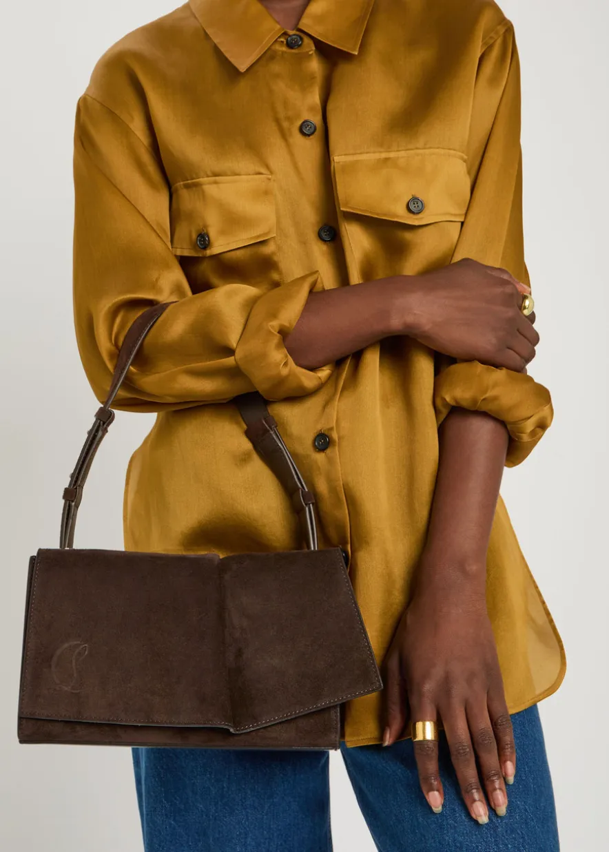 Baggy suede shoulder bag