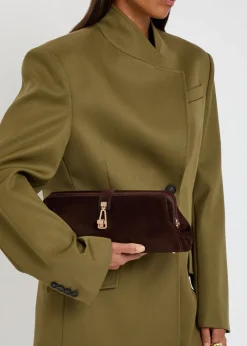 Baguette suede clutch bag