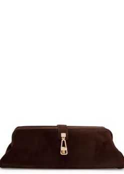 Baguette suede clutch bag