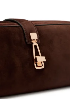 Baguette suede clutch bag