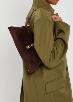 Baguette suede clutch bag