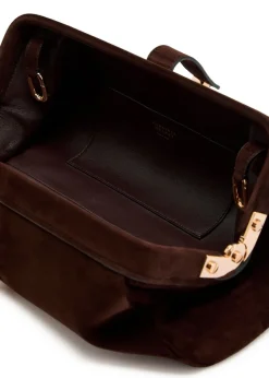 Baguette suede clutch bag