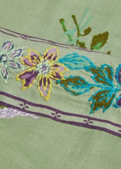 Bali floral-embroidered woven mini dress