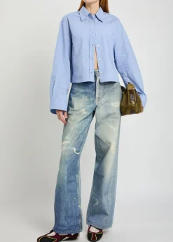 Balloon checked cotton-poplin shirt