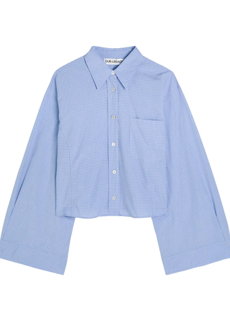 Balloon checked cotton-poplin shirt