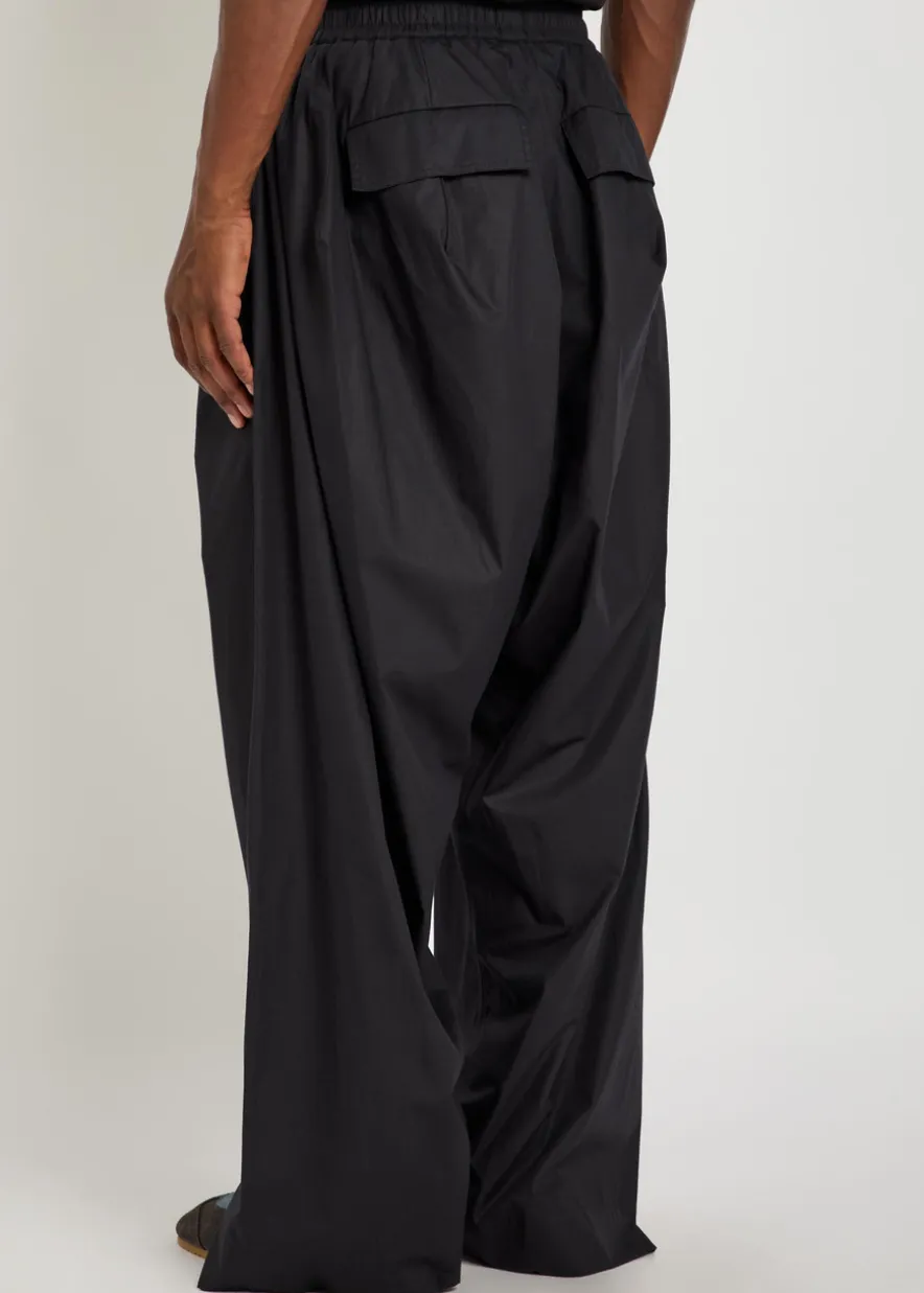 Balloon-leg cotton-poplin trousers