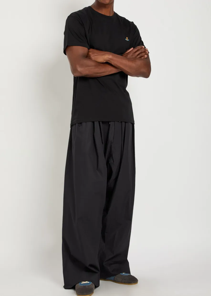 Balloon-leg cotton-poplin trousers