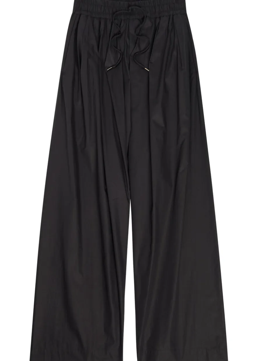 Balloon-leg cotton-poplin trousers