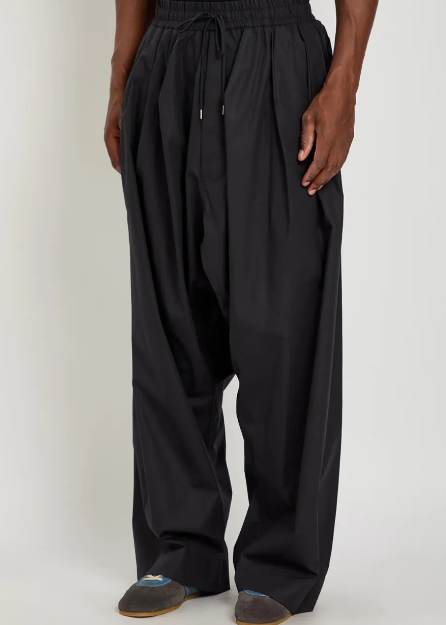 Balloon-leg cotton-poplin trousers