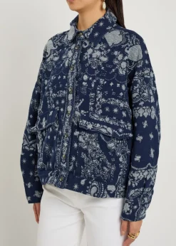 Bandana-jacquard cotton overshirt