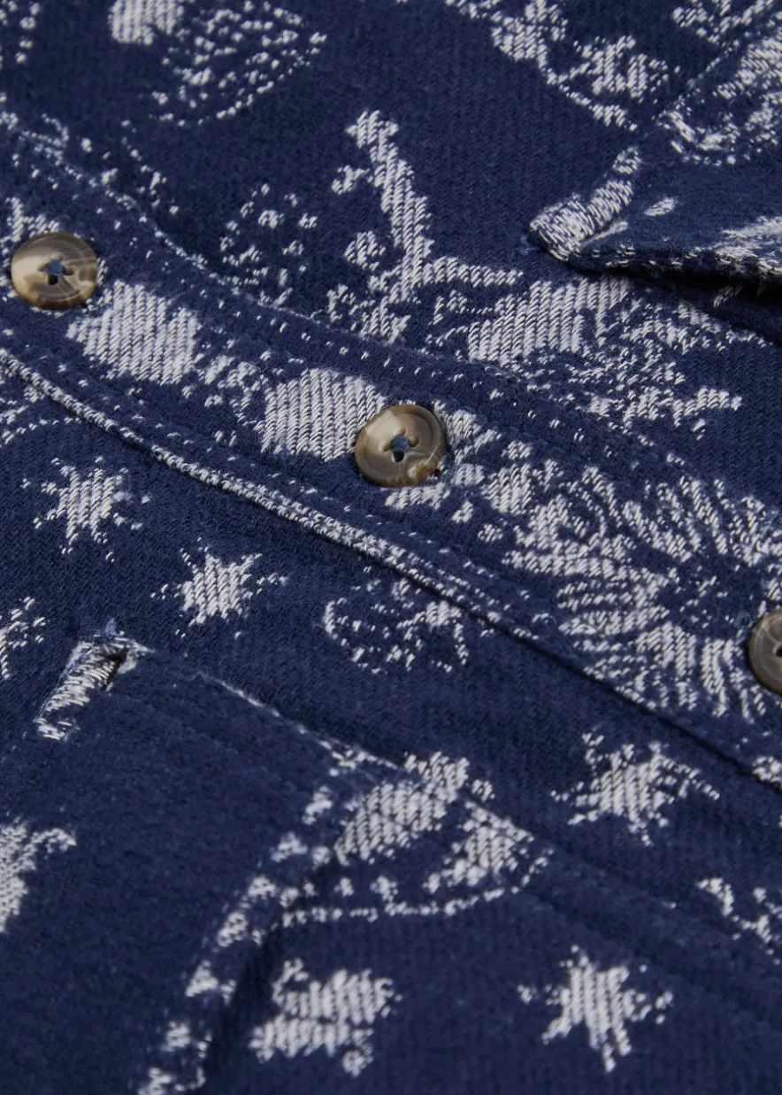 Bandana-jacquard cotton overshirt