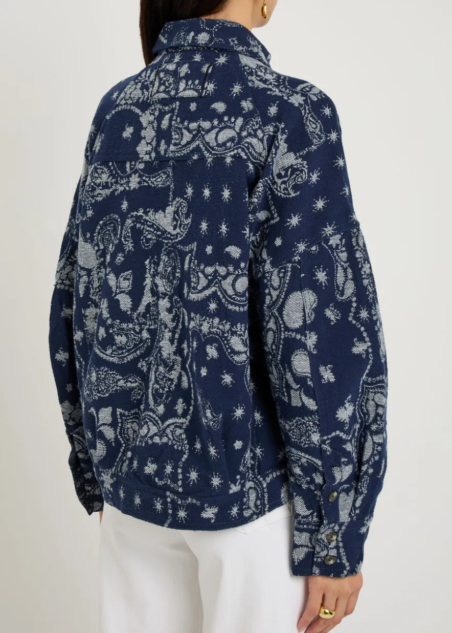 Bandana-jacquard cotton overshirt